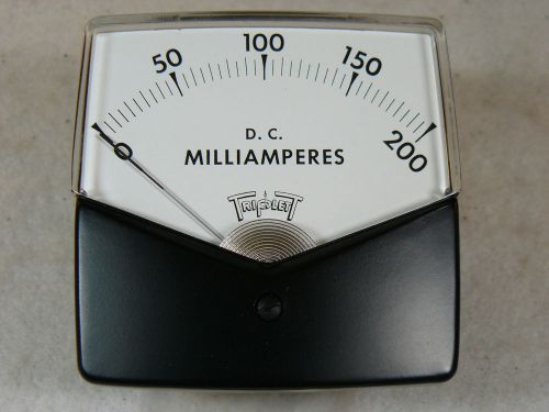 Vintage NOS Triplett DC Milliamperes Milli Amps Panel Meter 0-200 Ma