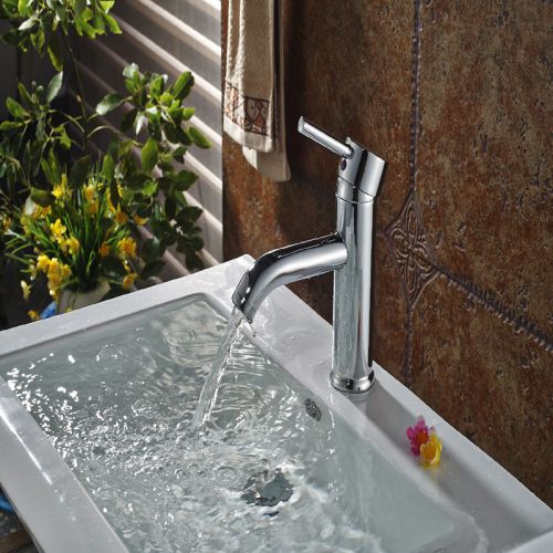 Chrome Basin Faucet Sink Mixer Tap Modern Style Bathroom Faucet Tap Single Hole