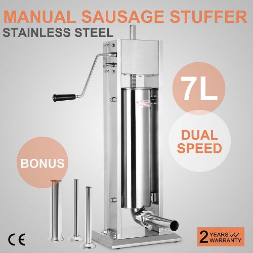 7L SAUSAGE FILLER 304 STAINLESS STEEL ANTI-RUST RUBBER FEET SILVER ADVANCED TECH