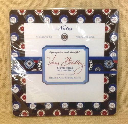 Vera Bradley Night Owl Noteable Mouse Pad Take Note Blue School New Sealed