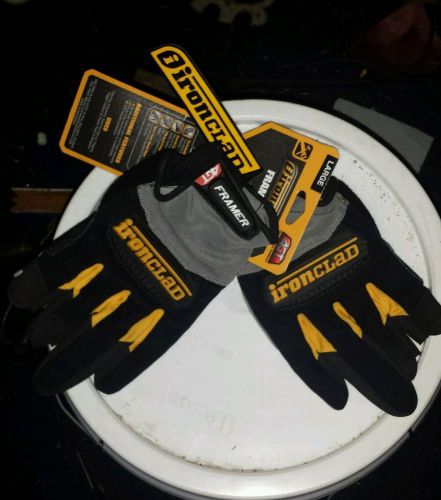 IRONCLAD FRAMER GLOVE SIZE LARGE - ONE PAIR NEW WITH TAGS