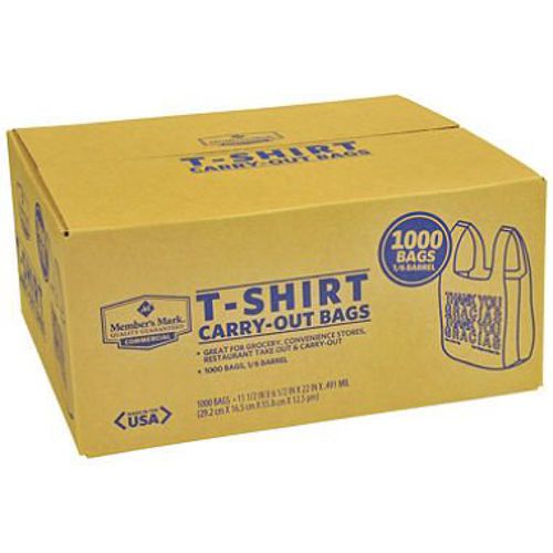 T-Shirt Plastic Carry-Out Bags (1,000 ct.) Grocery Style Bags Shopping Bag