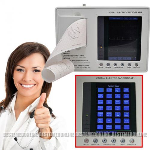 12-lead 3-channel electrocardiograph ecg/ekg machine+ interpretation medical use for sale