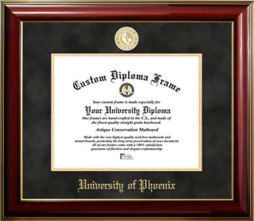 University of Phoenix 22K Gold Medallion Best Seller Diploma Frame
