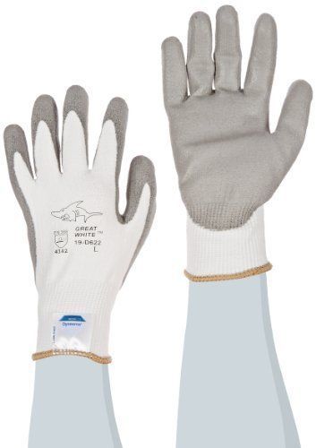 Great White 19-D622/L 13-Gauge Dyneema/Lycra Cut Resistant Gloves with Polyureth