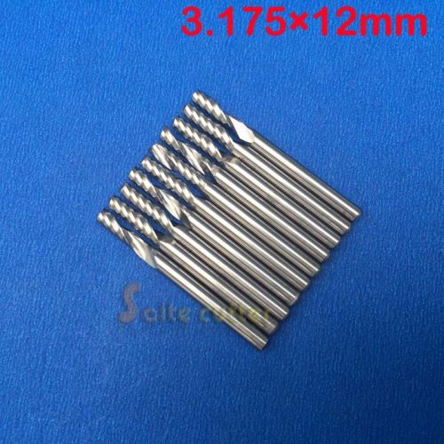 10 pcs single one flute spiral cnc router bits end mill milling 1/8&#039;&#039; 3.175x12mm for sale