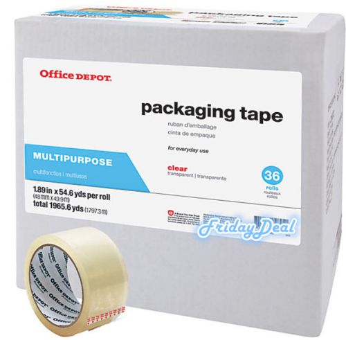 New Office Depot Packing Tape, 1 7/8&#034; x 54.6 Yd., 3&#034; Core, Clear, 36 Rolls