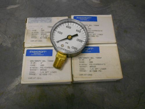 Ashcroft  2” Commercial Pressure Gages 1/4&#034; NPT 1500 Psi  Qty 4