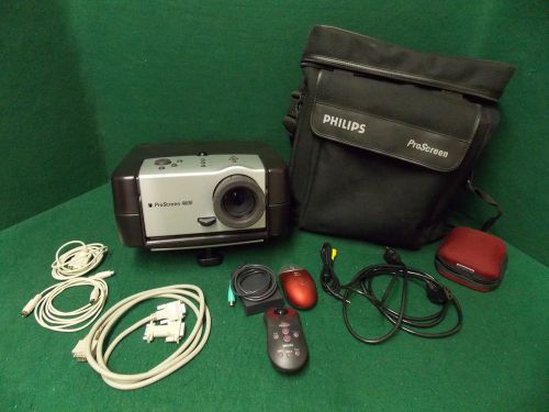 Phillips ProScreen 4600 Endurance Projector w/ Case and Cords~