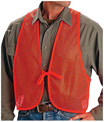 Allen company safety vest, orange polyester mesh, one size for sale