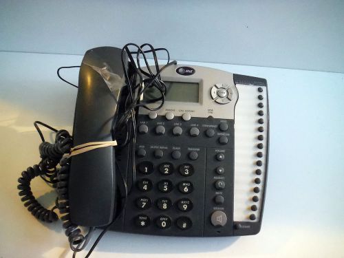 Lot of 1 att at&amp;t 974 4-line 4 line intercom business phone black 1 power supply for sale
