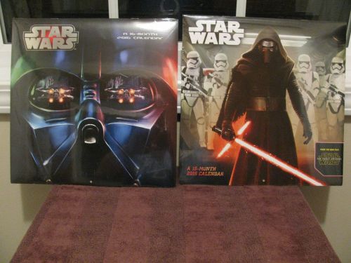 (2) STAR WARS 16 Month 2016 CALENDARS &#034;From The New Film&#034; ~New Factory-Sealed~