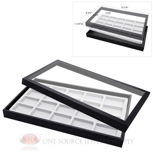 (1) Acrylic Top Display Case &amp; (1) 20 Compartmented White  Insert Organizer