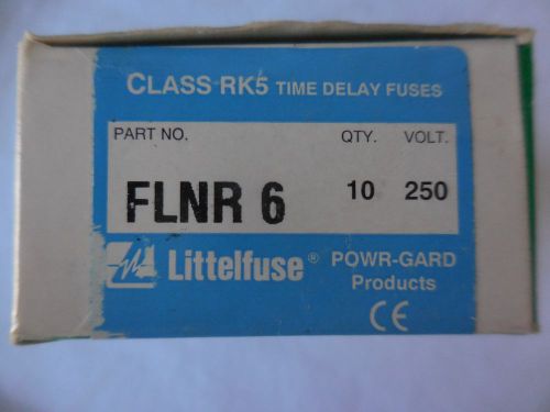 A lot of 8 LITTLEFUSE Part # FLNR-6 CLASS RK5 TIME DELAY FUSE.