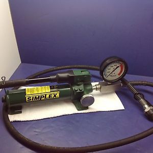 Simplex P22 Hydraulic Hand Pump NEW! 10,000 psi 6&#039; ENERPAC Hose CH604 Coupler