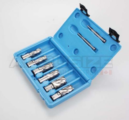 8 pcs hss annular cutters set, 1&#034; cutting depth, with weldon shank, #hcs7-0000 for sale