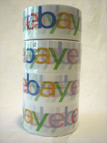 Lot 4 Rolls eBay Branded Logo BOPP Packaging Shipping Tape 2&#034; x 75 Yards Each