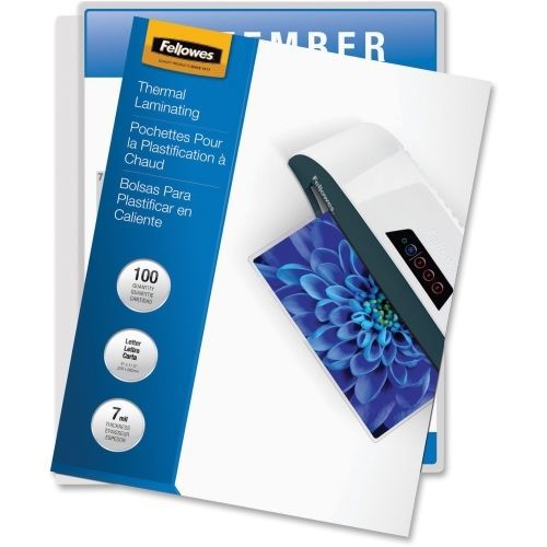 NEW Fellowes 52041 Glossy Pouches Letter, 7 mil, 100 pack Laminating Pouch