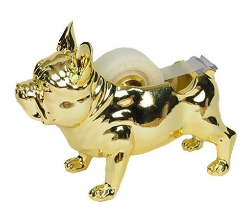 Nate Berkus GOLD Boston terrier French Bulldog Bull DOG Tape Dispenser
