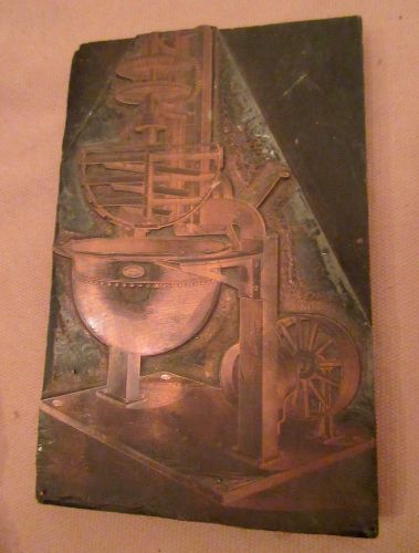 rare antique 1863 engraved V. Clad &amp; Sons candy machine copper print block mold