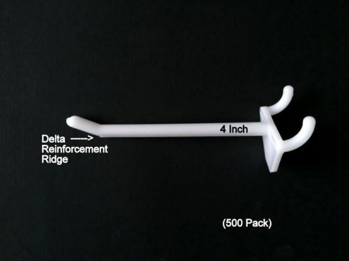 (500 pack) 4 inch white plastic peg kit.garage shelf hanger pegboard hooks usa for sale