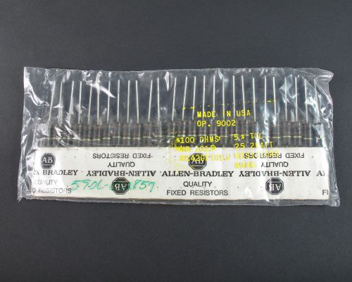 (25) allen-bradley carbon comp fixed resistors rc42gf101j 100 ohms 2 watt 5% tol for sale