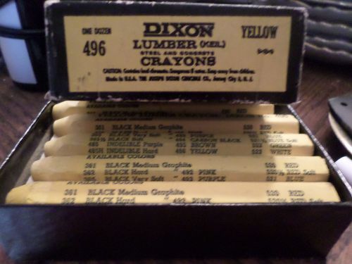 Dixon Lumber Crayons - Steel &amp; Concrete - 496 Yellow - 11 count
