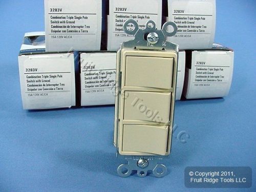 10 new cooper ivory combination decorator triple rocker switch controls 3283v-sp for sale