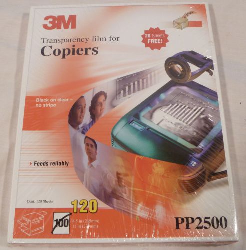 3M Transparency Film 120 SHEETS for Copiers PP2500 Brand New Sealed 8.5x11