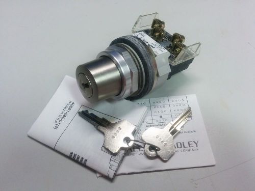 Allen bradley 800t-h4812a cylinder lock selector switch 2 pos spr rtn ser t nnb for sale