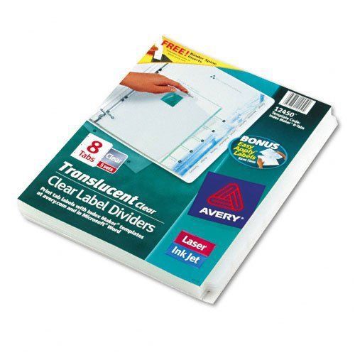 Avery 12450 Dividers, Clear 8-Tab, Letter, 5 Set (H10)
