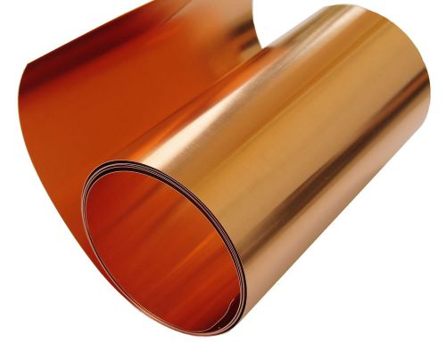 Copper sheet 5 mil/36 gauge tooling foil roll 12&#034; x 8&#039; astmb152 for sale