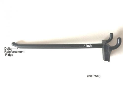 (20 pack) 4 inch black plastic peg kit. garage shelf hanger pegboard hooks usa for sale