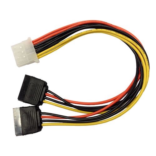 4Pin IDE Molex to 2 Serial ATA SATA Hard Drive Power Adapter Cable F. PC NVR DVR