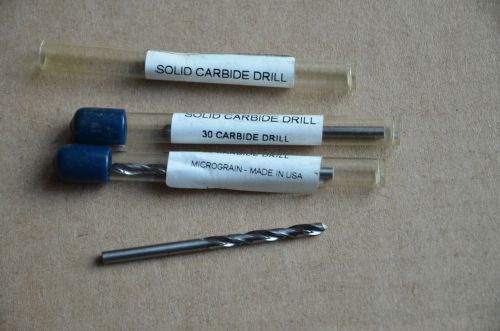 #30 solid carbide drill bit, Micrograin, made in USA, NEW