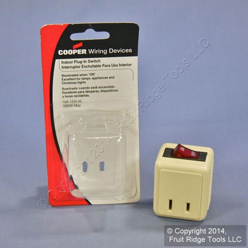 Cooper ivory indoor plug-in polarized illuminated rocker switch outlet bp4404v for sale