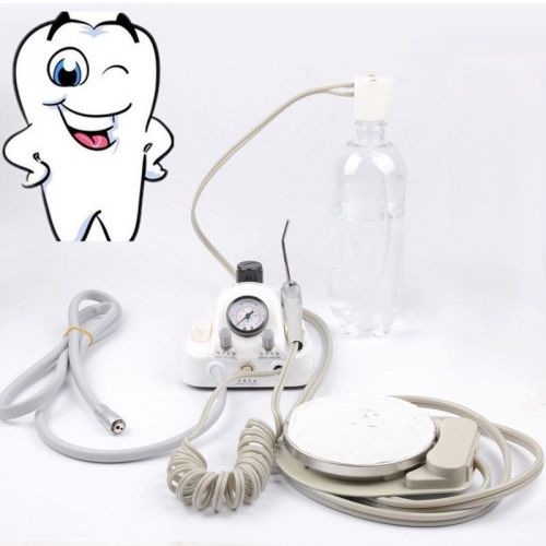 Dental Lab Portable Air Turbine Unit fit Compressor 2Holes Handpiece with Syring