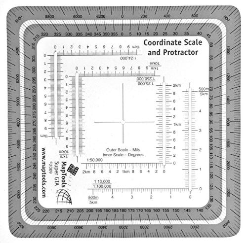 Improved Military Style Coordinate Grid Reder Protractor Emergency Gear Force In