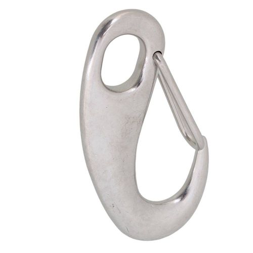 Large silver 304stainless steel egg shape spring snap hook quick link carabiner for sale