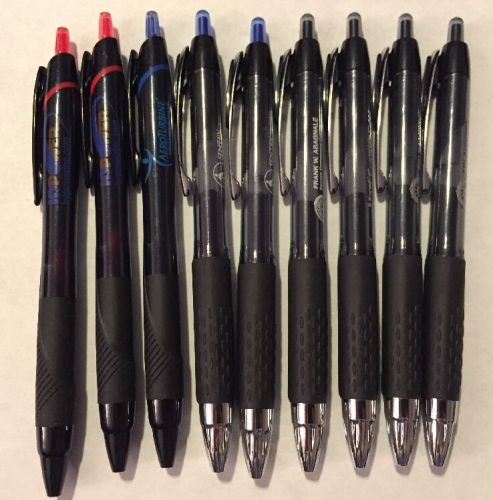 9 Piece Lot Uni-Ball Jetstream Signo 207 Misprinted Pens Retractable Mix