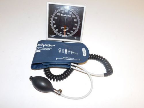 Welch allyn wall aneroid sphygmomanometer blood pressure cuff included for sale
