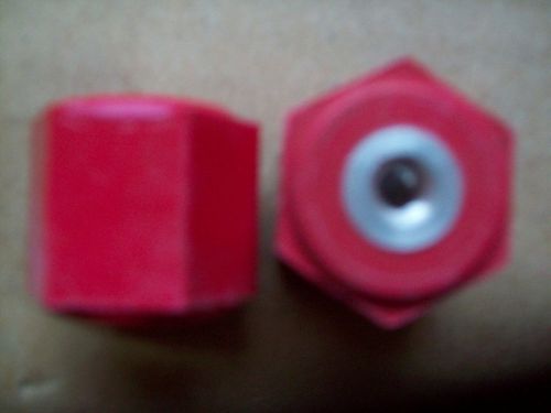 NEW 1&#034; X 1&#034; X 5/16&#034; HEX RED STAND OFF INSULATOR (lot of 12)