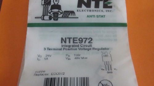 NTE972 24Volt 1Amp POSITIV VOLTAGE REGULATOR TO220 REPL ECG972