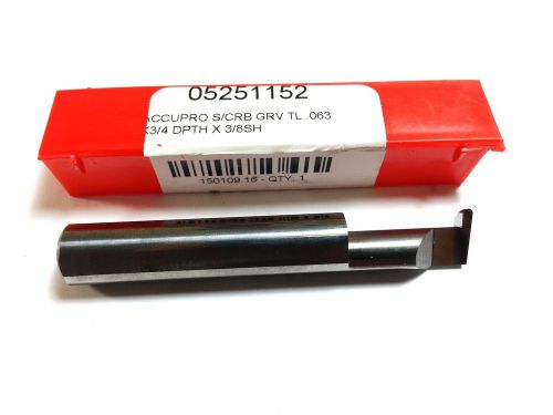 Accurpo .063 x 3/4&#034; depth x 3/8&#034; shank carbide grooving bar tool (p 244) for sale