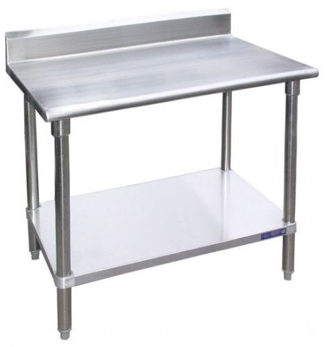 L&amp;J B5SS30108, 30x108-Inch All Stainless Steel Work Table with Backsplash and Un
