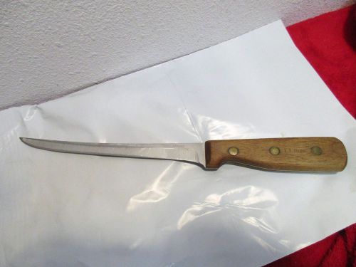 Vtg chicago cutlery 78s  filet boning knife 12.5&#034; walnut l.l. bean carbon 420 ss for sale