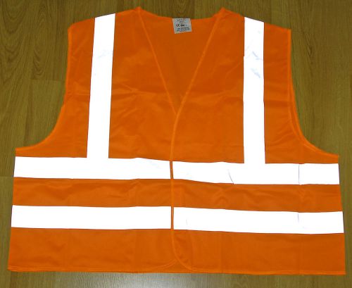 Reflective safety vest class 2 hi-viz orange class ii size xxxxlarge velcro clos for sale