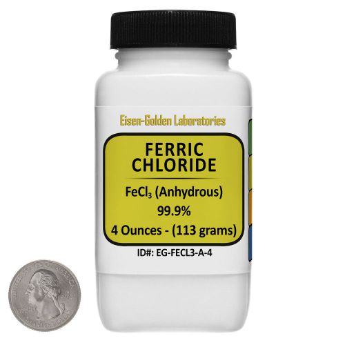Ferric Chloride Anhydrous [FeCl3] 99.9% ACS Grade Powder 4 Oz in a Bottle USA