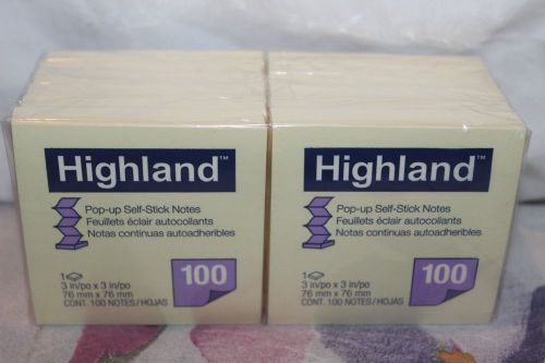 Highland Pop-up Notes, 3 x 3 In yellow 12 Pack total sheet 1200