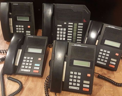 Lot of 5 - Northern Telecom Meridian / Northstar Buisness phones / Docks